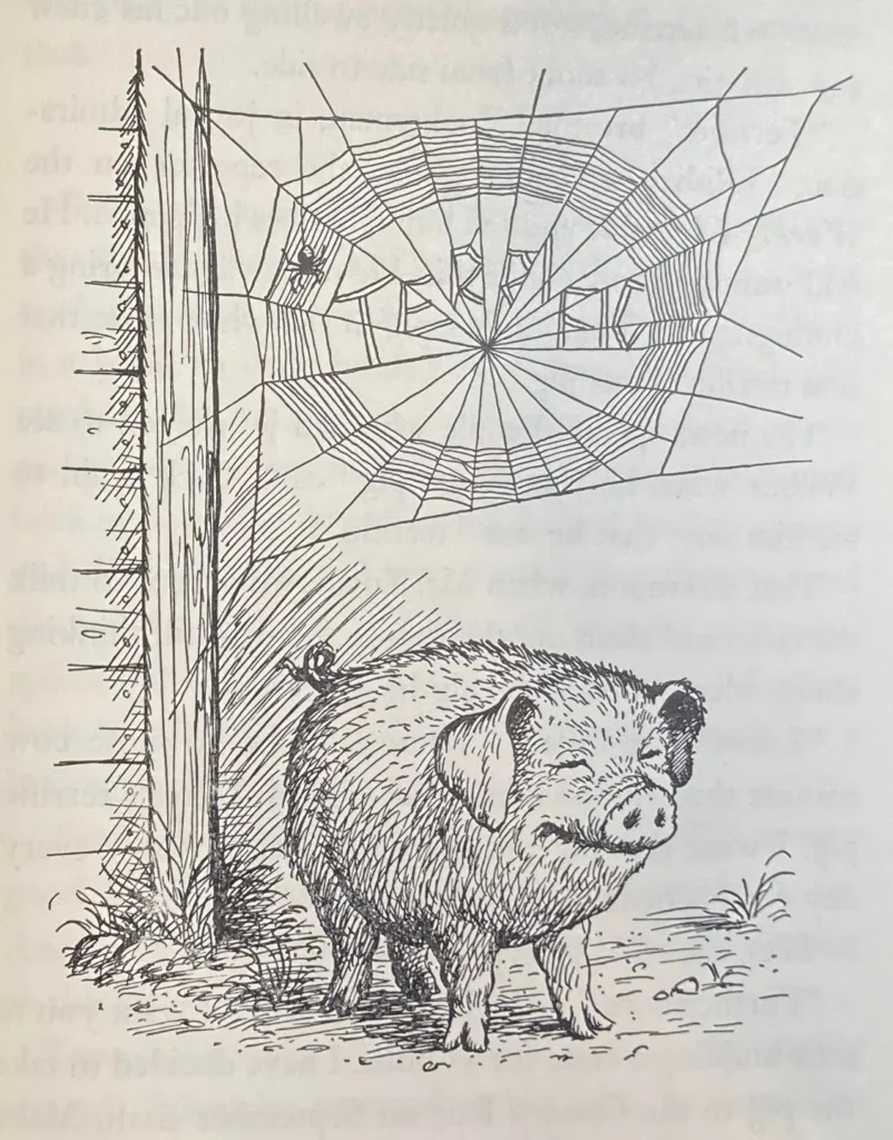 Wilbur the pig from Charlotte’s Web, by E.B. White, Pictures by Garth William